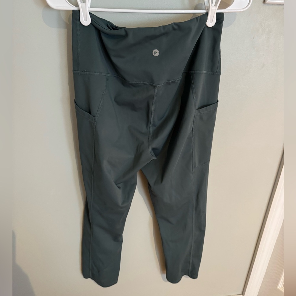 90 Degree Dark Green High-Waisted Leggings With Pockets- Size M - Picture 4 of 5